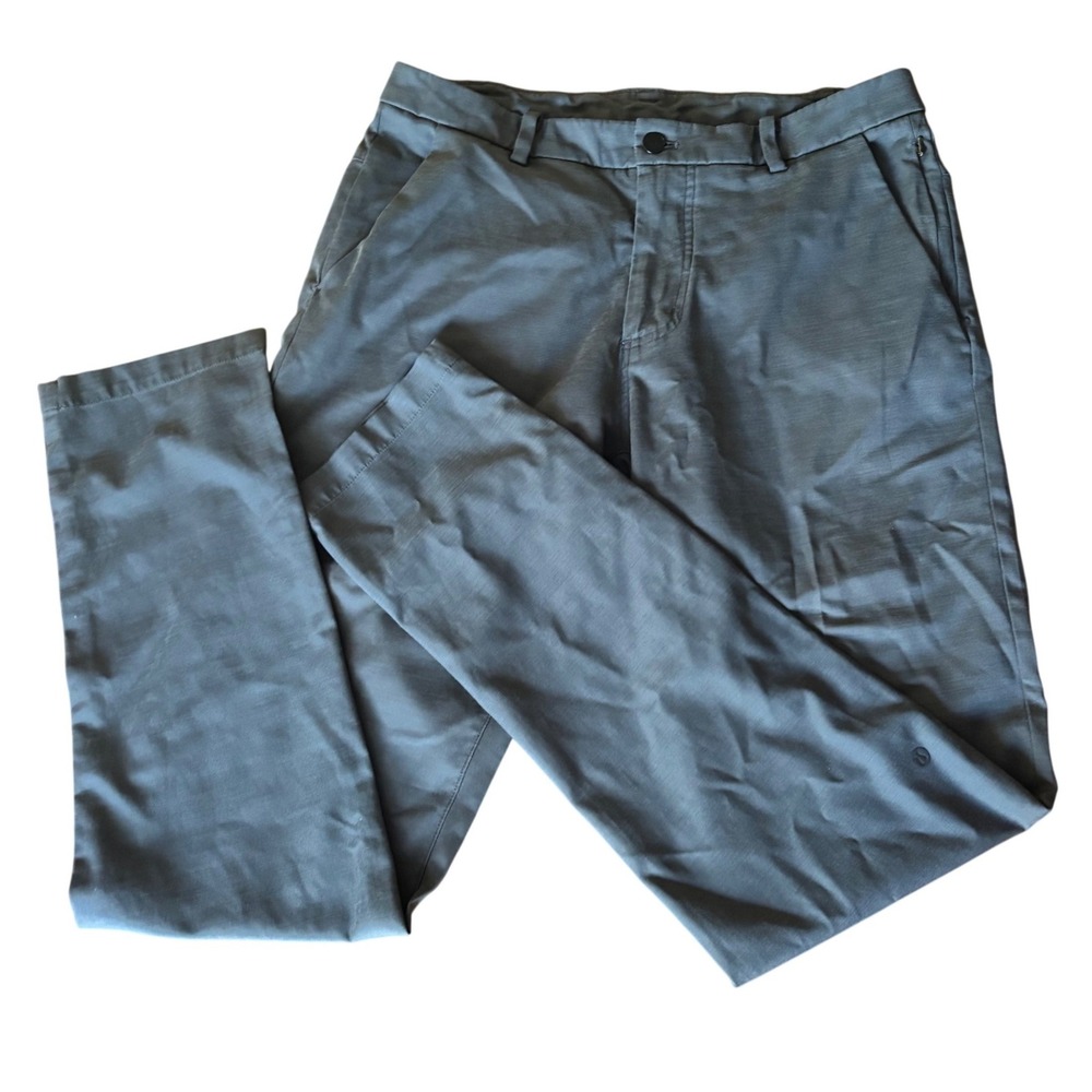 Lululemon Men's 32 ABC Classic Straight | Gray Vtg Red Trim Herringbone Pocket
